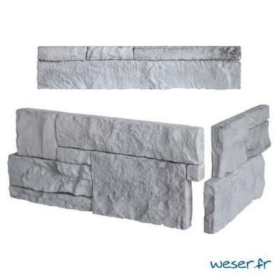 Plaquettes pour parement mural Alverstone gris nuancé (ALV04) dimensions irrégulières WESER