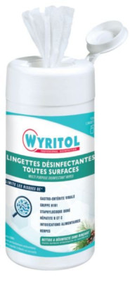 Lingettes désinfectantes pour surfaces paquet de 120 pièces WYRITOL 