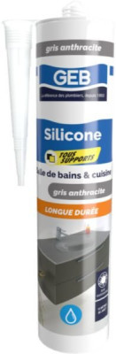 Silicone tous supports cartouche 280 ml gris anthracite GEB