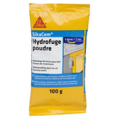 Hydrofuge pour béton/mortier SikaCem Hydrofuge Poudre - sachet de 100 g SIKA
