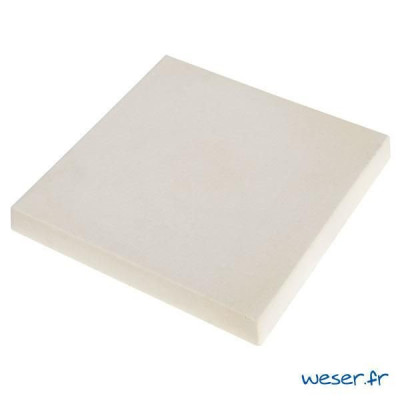 Chapeau de pilier plat Pierre Lisse ton crème 40x40x4,5cm WESER