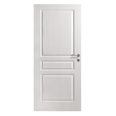 Bloc-porte Créaconfort alvéolaire prépeint Villa huisserie 88 recouvrement droit poussant 93 cm KEYOR