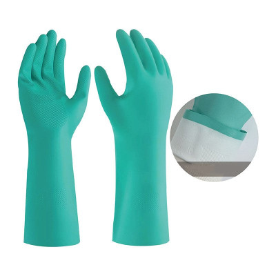 Gants Nitrile Vert Floqué 30cm Taille 9 SINGER FRERES