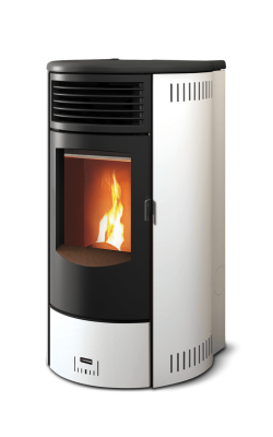 Poêle à granulés 6 Kw Carol Supérieur Acier+Fonte Artense blanc - SEGUIN
