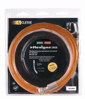 FLEXIBLE INOX GAZ GPL 2 METRES P010660 CLESSE