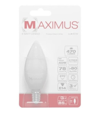 Ampoule Led Flamme Maximus E14 6W 470Lm 234758 DESAMAIS DISTRIBUTION 