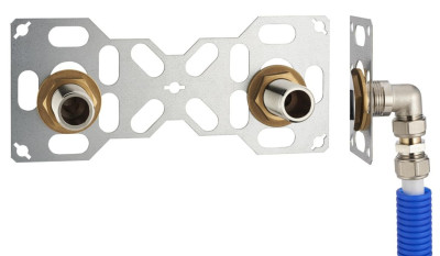 PLATINE DOUBLE POUR TUBE MULTICOUCHE Ø 16 mm 2 SORTIES MALES 20x27 mm NOYON & THIEBAULT