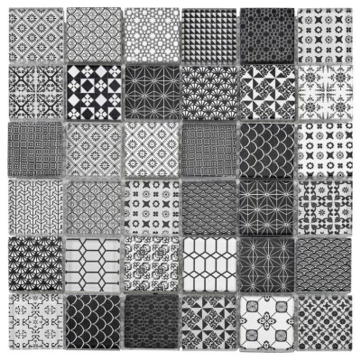 MOSAIQUE BARETTE DECO NOIR MIX 29.8x29.8 BARWOLF