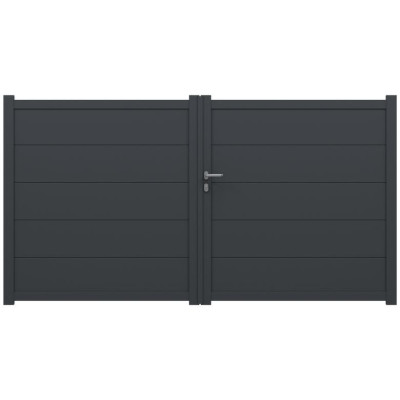 PORTAIL BATTANT FERRARE 163x400 GRIS DROITE GARDENGATE