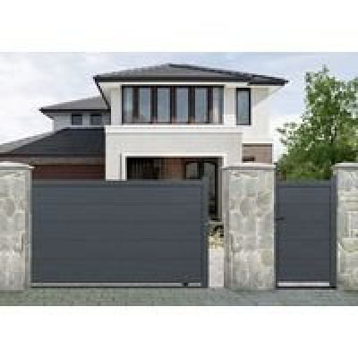 PORTAIL COULISSANT FERRARE ALU GRIS 192x375 GARDENGATE