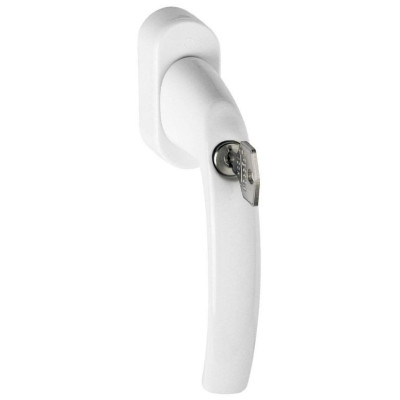 POIGNEE SECURITE BLANC PORTE FENETRE 1-2 A CLE PVC/BOIS HOPPE
