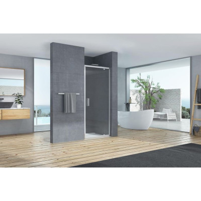 PORTE PIVOTANTE MARILOU 8 MM VT-NOIR L.90 H.195