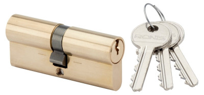 Cylindre européen double entrée 35x65mm laiton sur PTT et EDF - RONIS - 120751