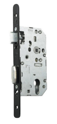Serrure à larder D455 clé I axe 50mm bout rond finition noir sans gâche - VACHETTE - 22700000