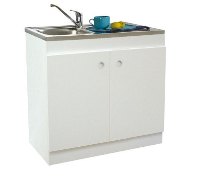 Meuble sous évier DECLIQ 100x60cm 2 portes avec charnières invisibles - NEOVA - S13N22100