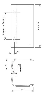 Paire de poignée aileron 300mm laqué noir RAL9005 satiné - LA CROISEE DS - DS6825-P013