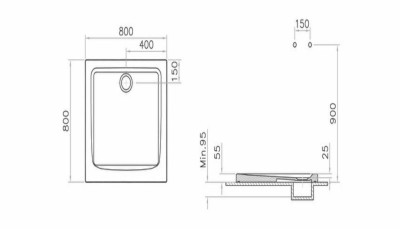 Receveur de douche ARKITEKT carré 80x80cm antidérapant - VITRA - 5805L003M0578