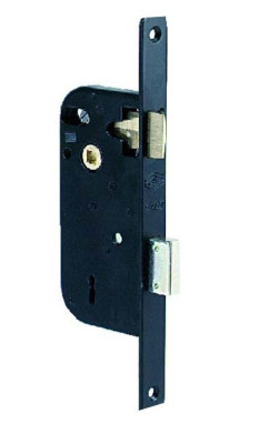 Serrure à larder 4G droit axe 50mm fouillot équerre finition noir bout carré - JPM - 000210-01-1X