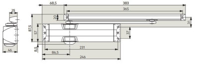 Ferme-porte TS 90 Impulse force 3-4 finition blanc - DORMA - 10200411