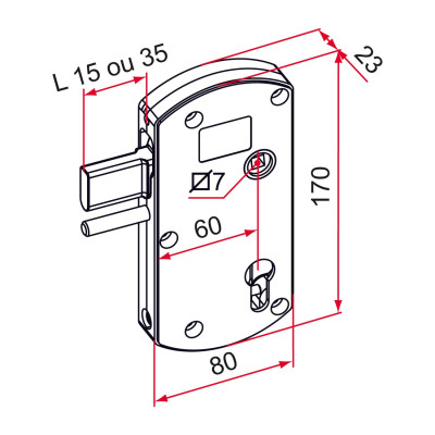 Serrure de portail battant Modulox à pêne levant 15mm blanc - TIRARD - GB591003