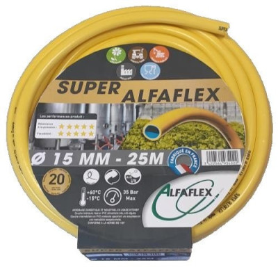 Tuyau d'arrosage diamètre 25mm longueur 50m - SUPER ALFAFLEX - AFSUP25050