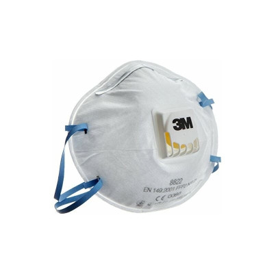 Boîte de 10 masques respiratoires coques jetables FFP2 avec  soupape série 8822 blanc - 3M - 7100101091