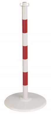 Poteau acier sur socle à poser rouge/blanc - NOVAP - 2246507