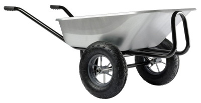 Brouette EXPERT TWIN Premium galva à roues gonflées 150l - HAEMMERLIN - 306015201