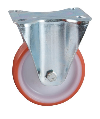 Roulette D160mm polyuréthane rouge platine fixe - AVL - 504825O