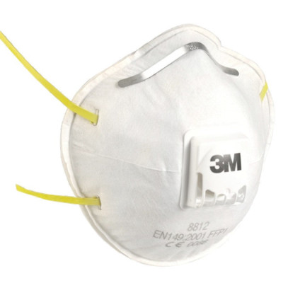 Boîte de 10 masques respiratoires coques jetables FFP1 avec  soupape série 8812 blanc - 3M - 7000006980