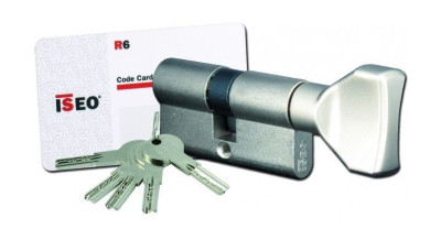 Cylindre à bouton IS R6 B30x30mm nickelé - ISEO - 885930309..5