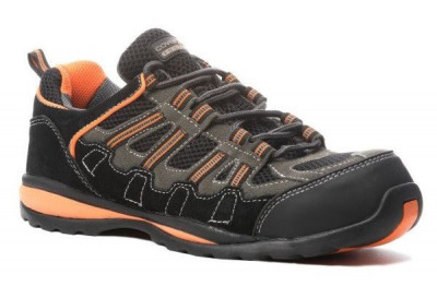 Baskets de sécurité basse HELVITE S1P SRA HRO en cuir velours noir/orange P37 - COVERGUARD - 9HEVL.37