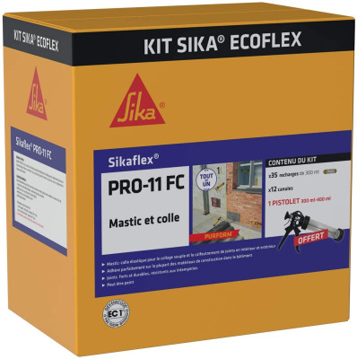 Kit SIKAFLEX PRO 11 FC ECOFLEX 35 poches recharges blanc + 1 pistolet - SIKA - 665536