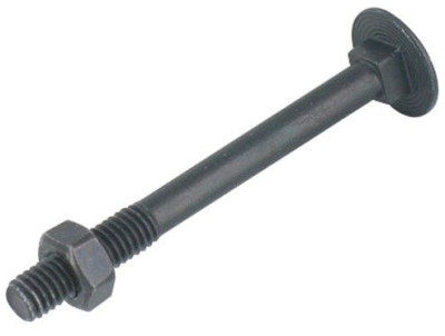 Boulon pour bois tête ronde à collet carré acier zingué noir 7X45 boîte de 200 - ULTIMA - 5037045