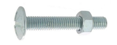 Boulon poelier à tête ronde large fendue en croix acier zingué blanc classe 4.8 NFE 25128/DIN 555 5X60 boîte de 200 - ULTIMA - 80305060
