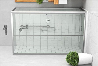 Porte coulissante Equi 137-140cm chromé en verre claire - ROTH - 1406000039
