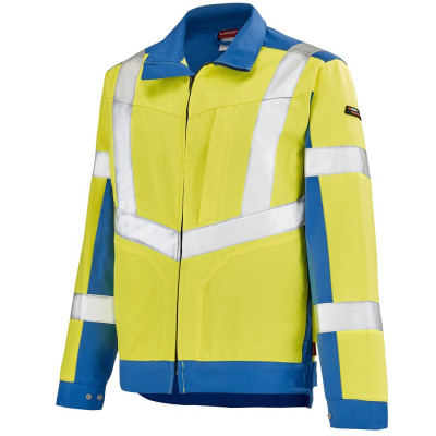 Blouson de travail haute visibilité mixte LUTEA WORK VISION 2 jaune fluo/bleu azur T0 - LAFON - LA-3HVNCP-592-0
