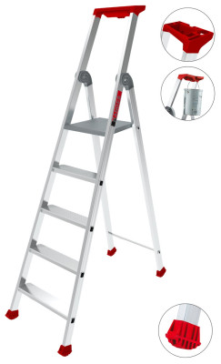 Escabeau aluminium 'MaxiBat' 6 marches - HANGER - 100203