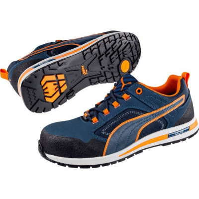 Baskets de sécurité basse CROSSTWIST LOW S3 HRO SRC bleu/orange P43 - PUMA - 643100-T.43