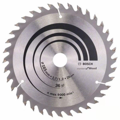 Lame de scie circulaire 165 x 20 x 1,7mm Optiline Wood pour le bois 36 dents - BOSCH - 2608642602