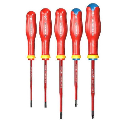 Jeu de 5 tournevis isolés 1000 V - FACOM - ATD.J5TVEPB