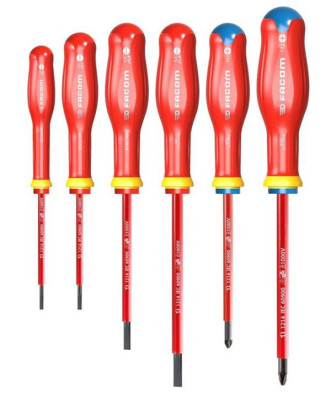 Jeu de 6 tournevis Protwist® isolés 1000 V - FACOM - ATDVE.J6PB