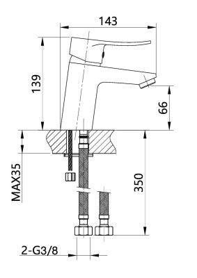 Mitigeur de lavabo NOVA+ NF C2 monocommande - GARIS