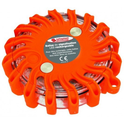 Balise de signalisation à LEDS rechargeable et magnétique 1 unité - TALIAPLAST - 500206