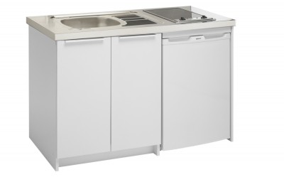 Meuble kitchenette BOREAL CADETTE mélaminé 1 porte 90 blanc MODERNA
