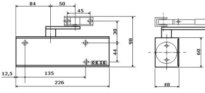 Ferme-porte TS 2000 NV BC corps seul RAL 9016 - GEZE - 124946