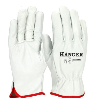 Gants de travail H-Cuir VAC T 10 en sachet de 12 paires - HANGER - 300095