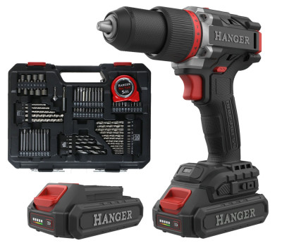 Perceuse-visseuse 18V DD18-60Z2+ 60 Nm + 2 batteries 2Ah + 1 chargeur + coffret 75 outils - HANGER - 400120