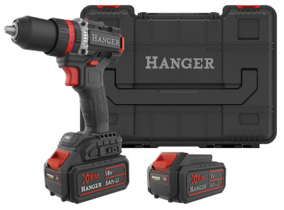 Perceuse-visseuse à percussion 18V DC18-90X5 + 2 batteries Li-Ion 5Ah + chargeur + Hangbox - HANGER - 400201