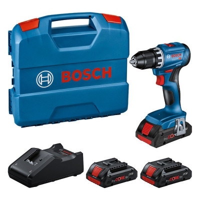 Perceuse-visseuse 18V GSR18V-45 brushless + 3 batteries ProCORE 4Ah + chargeur en coffret L-Case - BOSCH - 0615A5002N